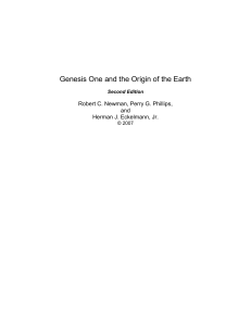 Genesis One and the Origin of the Earth