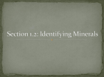 Section 1.2: Identifying Minerals