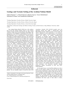 Editorial Geology and Tectonic Setting of the