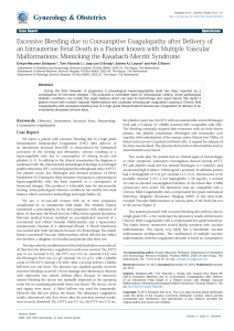 Excessive Bleeding due to Consumptive Coagulopathy after