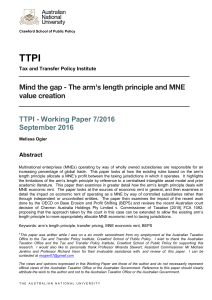 Mind the gap: the arms length principle and MNE value