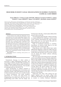 high risk in root canal negociation in elderly patients