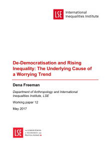 III Working Paper 12 - De-Democratisation and Rising Inequality