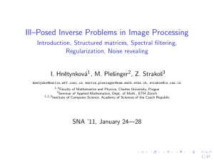 Ill--Posed Inverse Problems in Image Processing