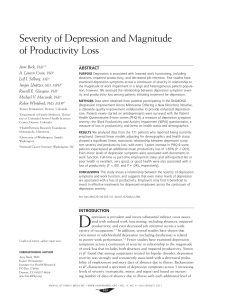 Severity of Depression and Magnitude of Productivity Loss