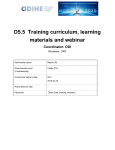 D5.5 Training curriculum, learning materials and webinar