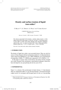Density and surface tension of liquid iron oxides