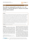 Recombinant polypeptide production inE. coli: towards a rational