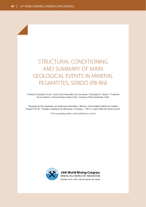 structural conditioning and summary of main geological events in