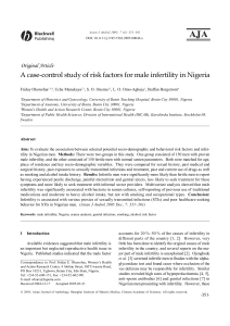 A case-control study of risk factors for male infertility in Nigeria