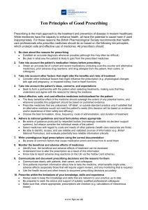 Safe Prescribing Working Group (MSC)