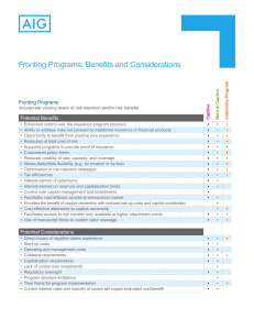 Fronting Programs: Benefits and Considerations