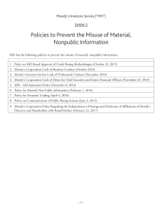 Policies to Prevent the Misuse of Material, Nonpublic Information