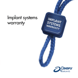 Implant systems warranty