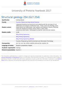 Structural geology 254 Code: GLY 254