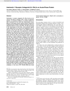 Interleukin 1 Receptor Antagonist (IL-1Ra) Is an Acute-Phase