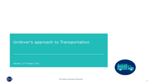 Unilever`s approach to Transportation