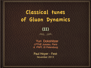 Classical tunes of Gluon Dynamics