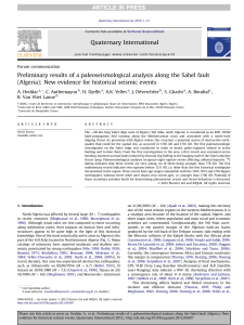 Preliminary results of a paleoseismological analysis along the Sahel