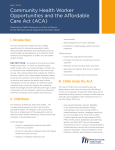 Community Health Worker Opportunities and the Affordable Care Act