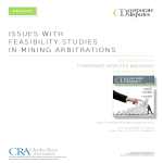 issues with feasibility studies in mining arbitrations