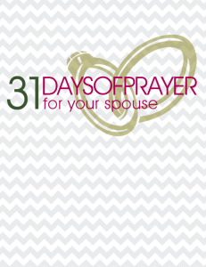 31 Days of Prayer for your Spouse