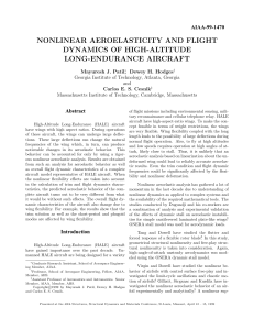 nonlinear aeroelasticity and flight dynamics of high