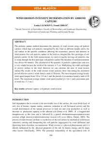 Wind erosion intensity determination by airbone capture