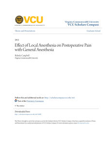 Effect of Local Anesthesia on Postoperative Pain with General
