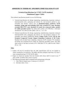 Technical Specifications for LT/HT, XLPE insulated Aluminium