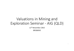 Valuations in Mining and Exploration Seminar ‐ AIG (QLD)