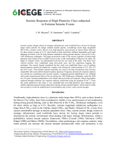 Seismic Response of High Plasticity Clays subjected