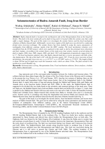 Seismotectonics of Badra-Amarah Fault, Iraq