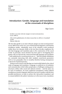 Introduction: Gender, language and translation at the crossroads of
