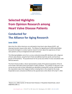 Selected Highlights from Opinion Research among Heart Valve
