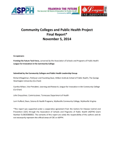 Community Colleges and Public Health Project Final Report