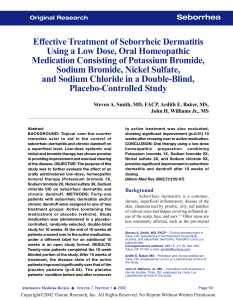 Effective Treatment of Seborrheic Dermatitis Using a Low Dose, Oral