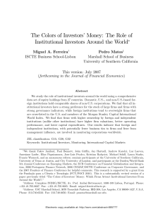 The Colors of Investors` Money: The Role of Institutional