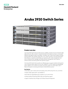 Aruba 2920 Switch Series data sheet