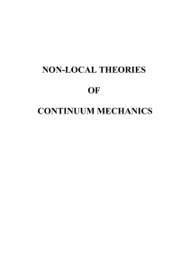 NON-LOCAL THEORIES OF CONTINUUM MECHANICS