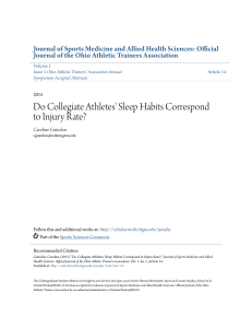 Do Collegiate Athletes` Sleep Habits Correspond to Injury Rate?