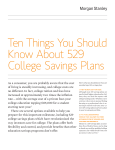 Ten Things You Should Know About 529 College Savings Plans
