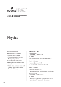2014 HSC Physics - Board of Studies