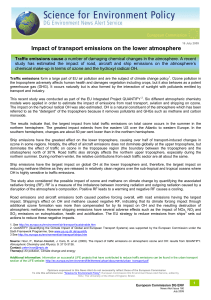 Impact of transport emissions on the lower atmosphere