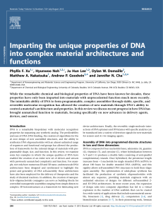 Imparting the unique properties of DNA into complex material