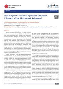 Non-surgical Treatment Approach of uterine Fibroids