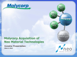 Molycorp Acquisition of Neo Material Technologies