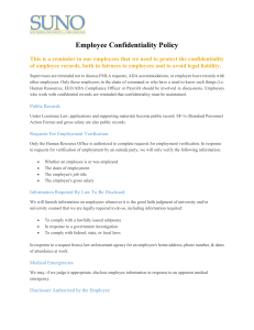Employee Confidentiality Policy