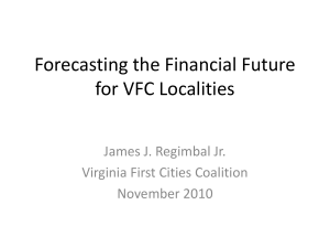 Forecasting the Financial Future for VFC Localities