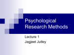 Psychological Research Methods - Faculty of Health, Education and